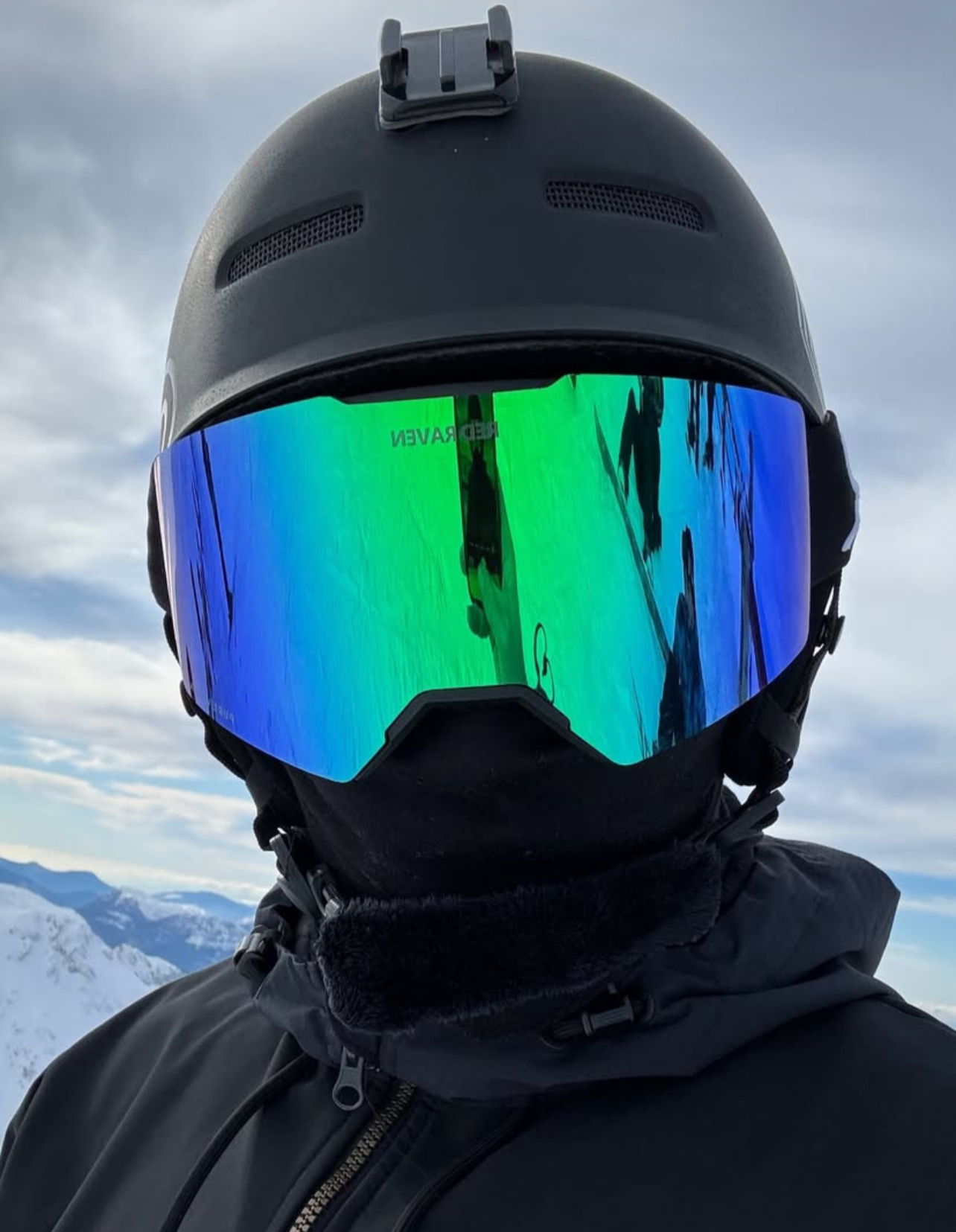 SNOW MASK #B WHITE MAUVE