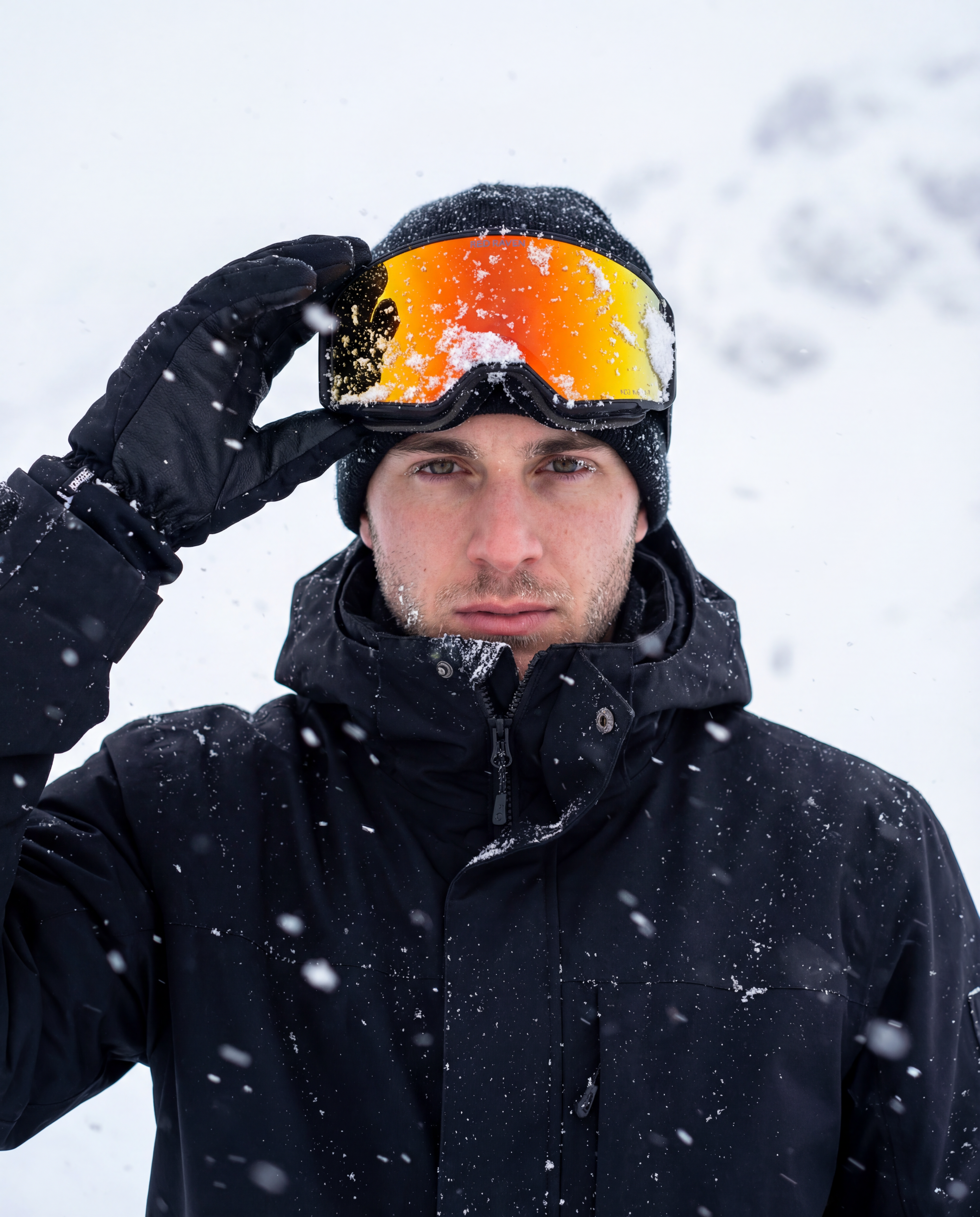 SNOW MASK #D INFERNO RED