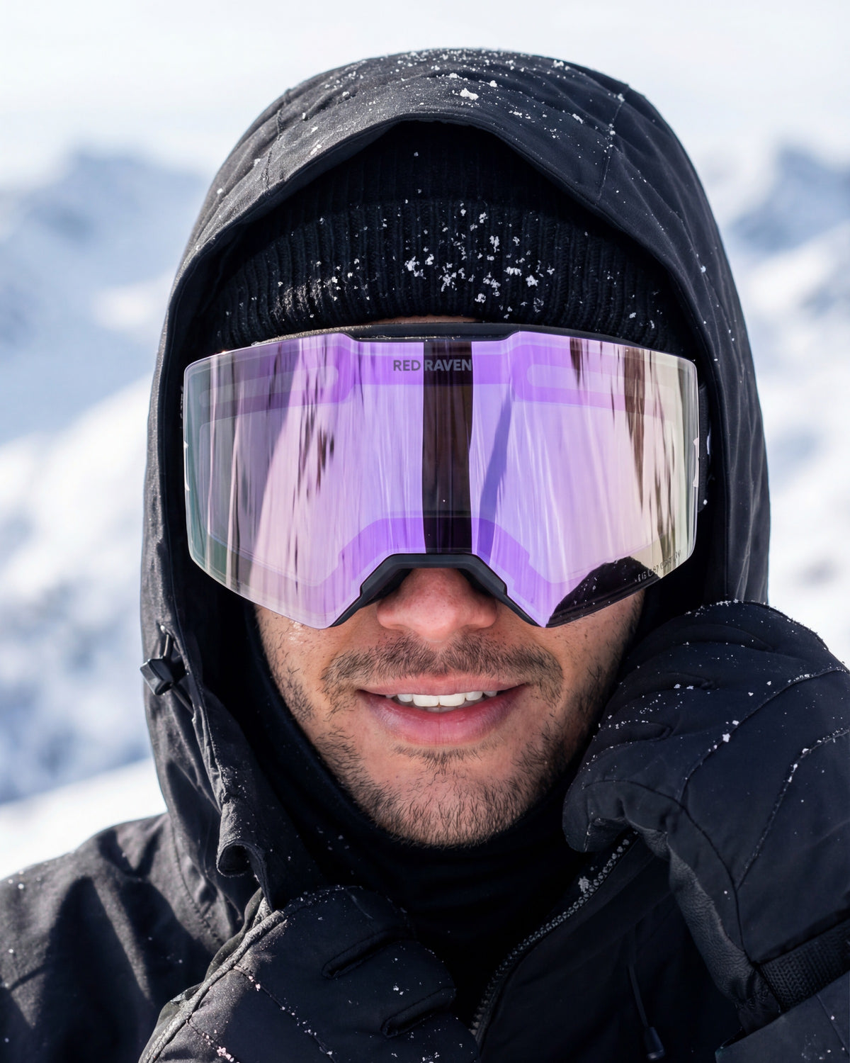 SNOW MASK #B BLACK PURPLE - PHOTOCHROMIC