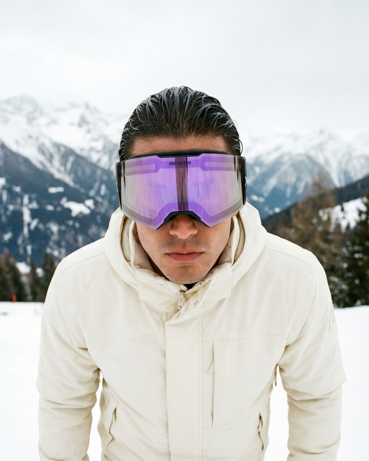 SNOW MASK #B BLACK PURPLE - PHOTOCHROMIC