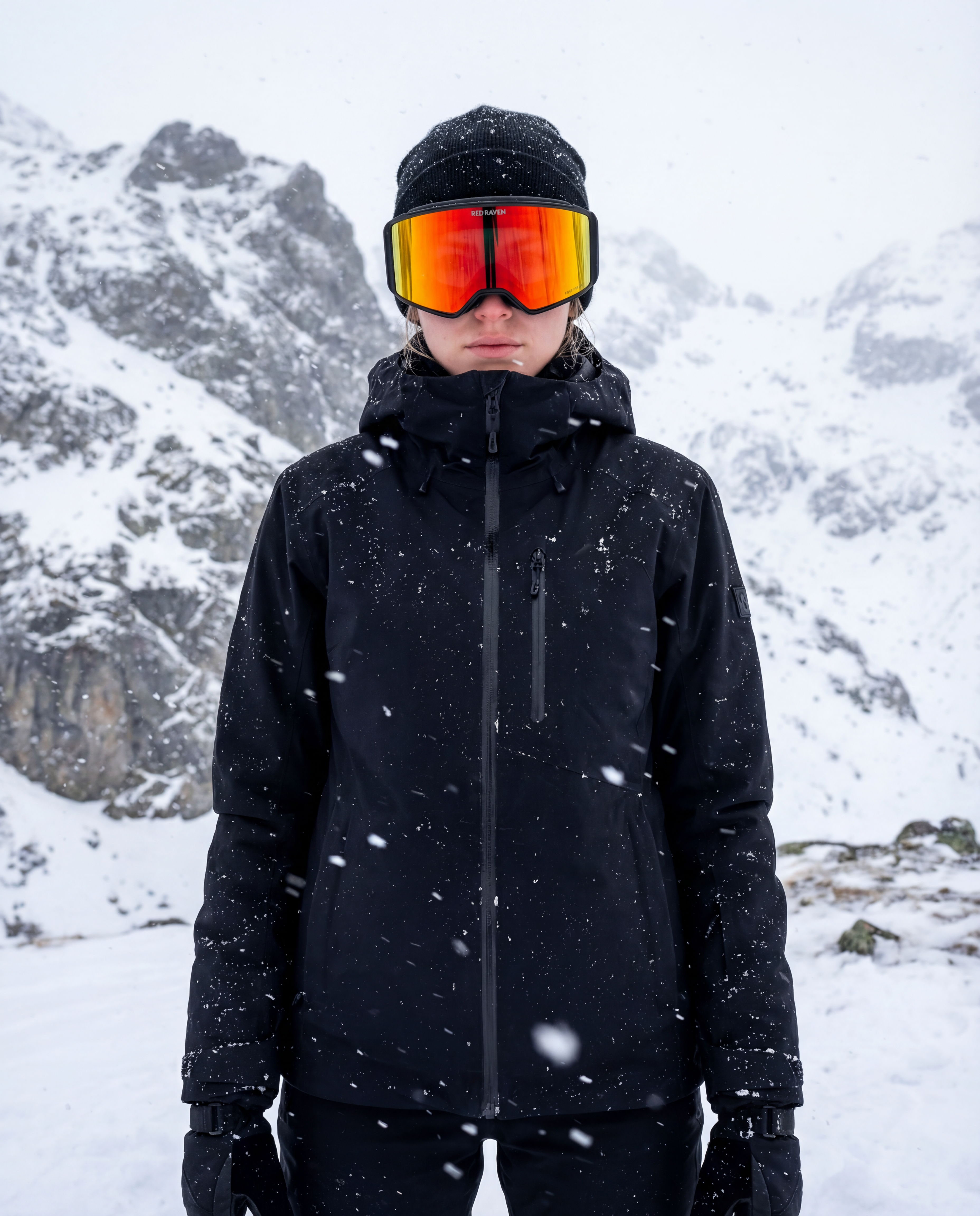 SNOW MASK #D INFERNO RED