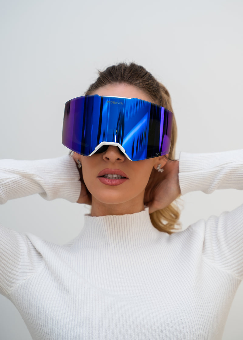 SNOW MASK #B WHITE MAUVE 