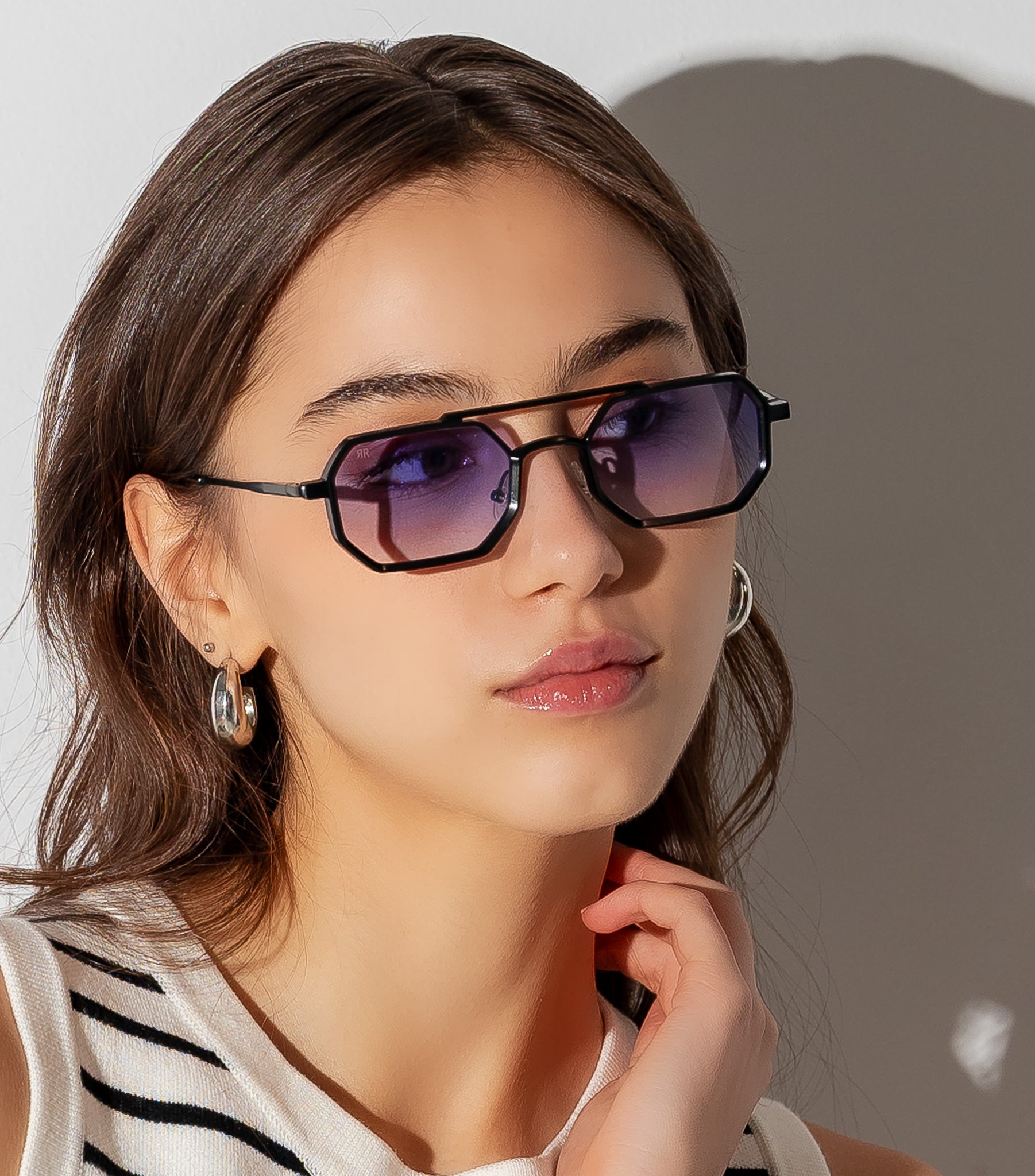 Men's Sunglasses Red Raven Silver