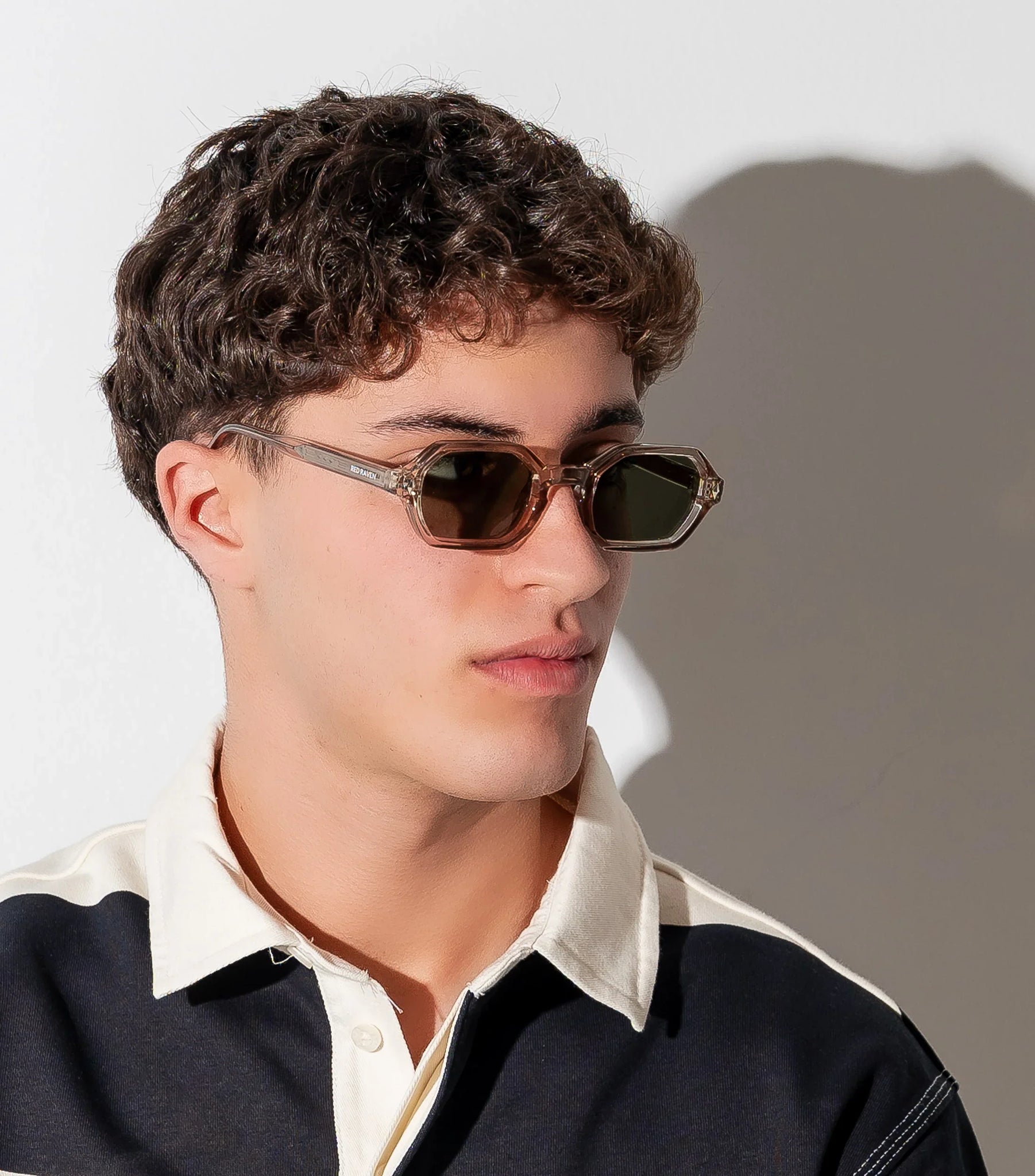 Men's Sunglasses Red Raven White