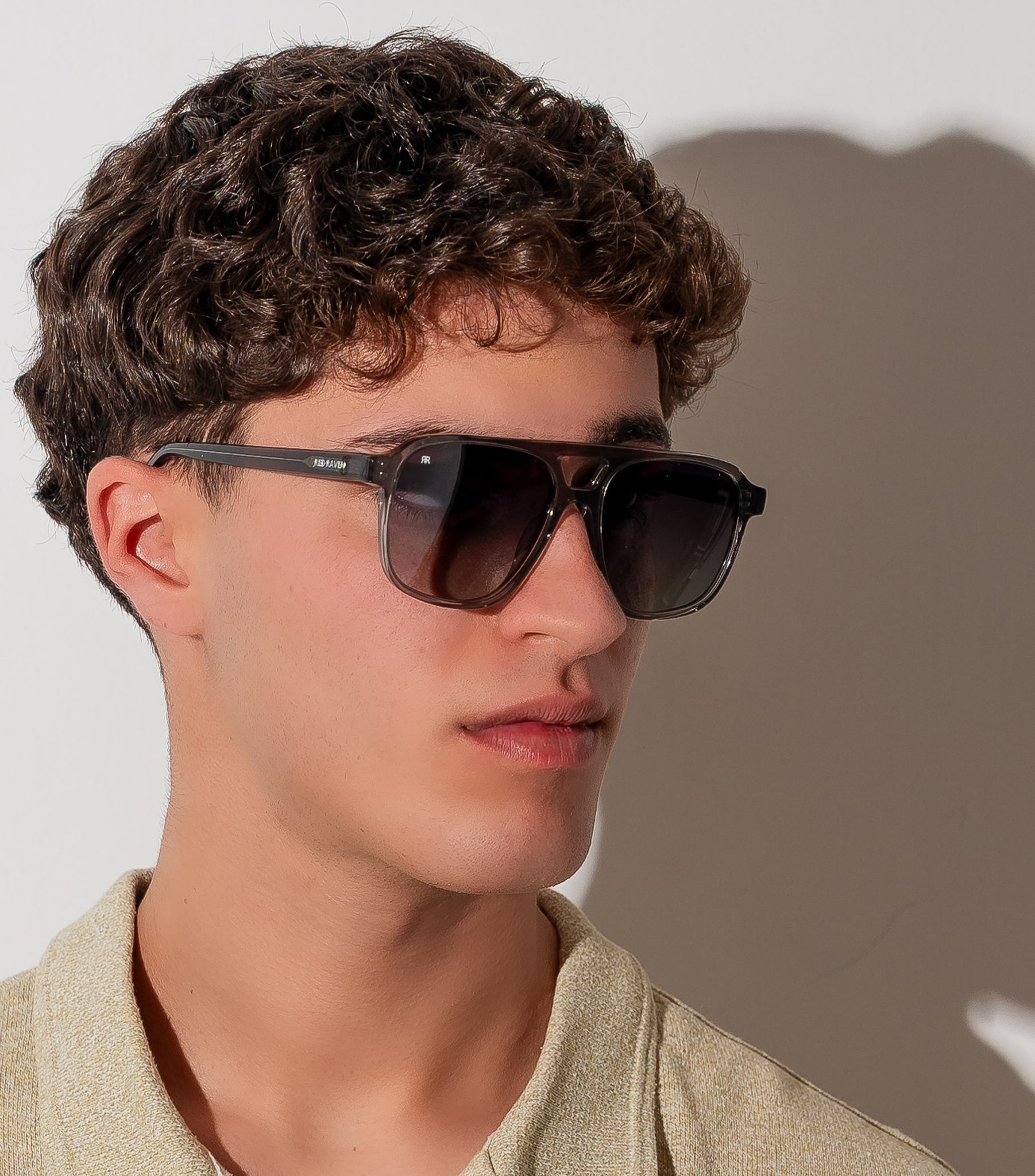 Men's Sunglasses Red Raven White