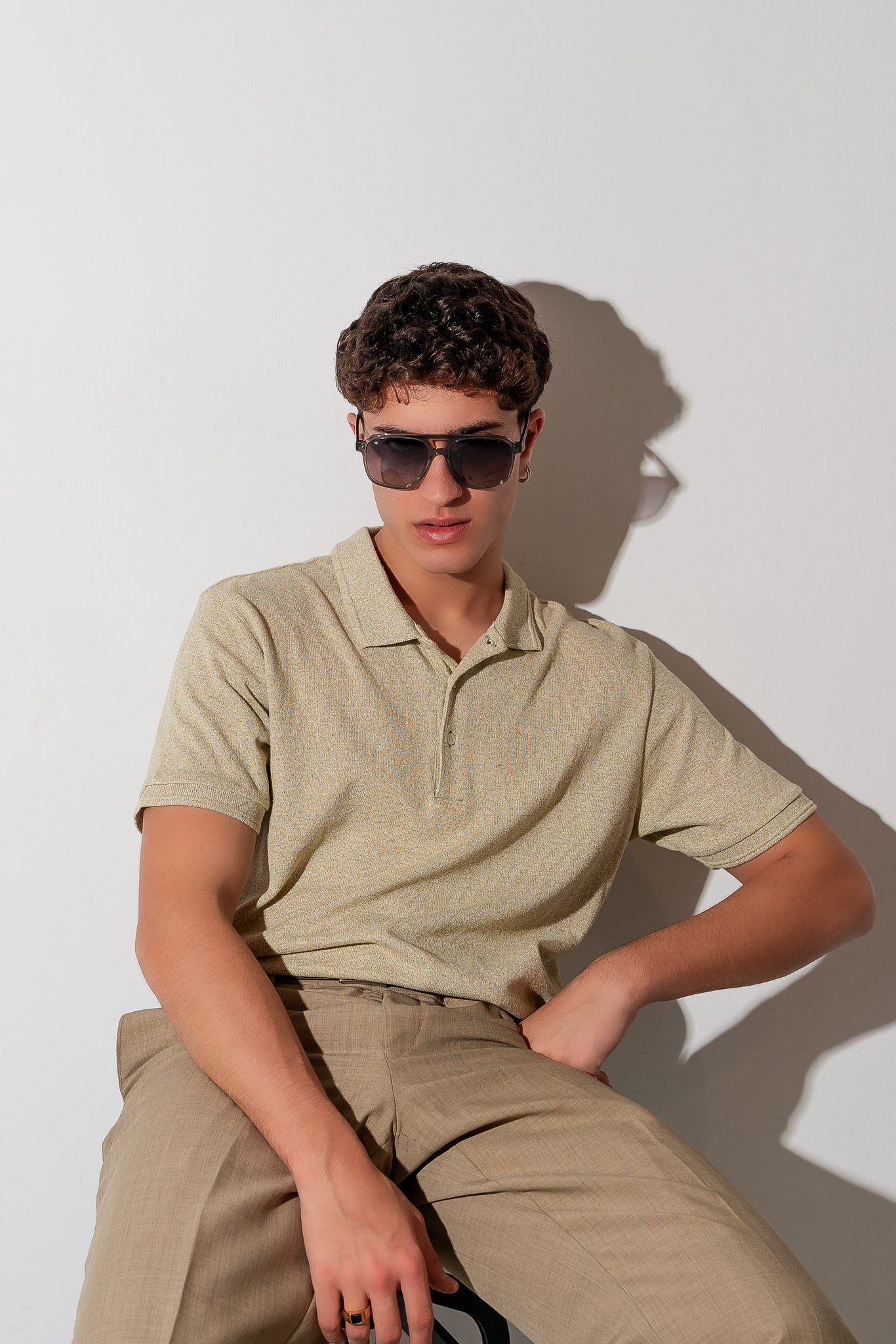 Men's Sunglasses Red Raven White