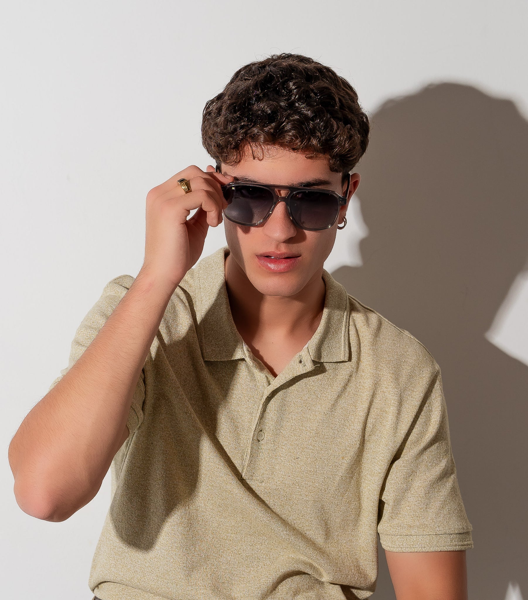 Men's Sunglasses Red Raven White