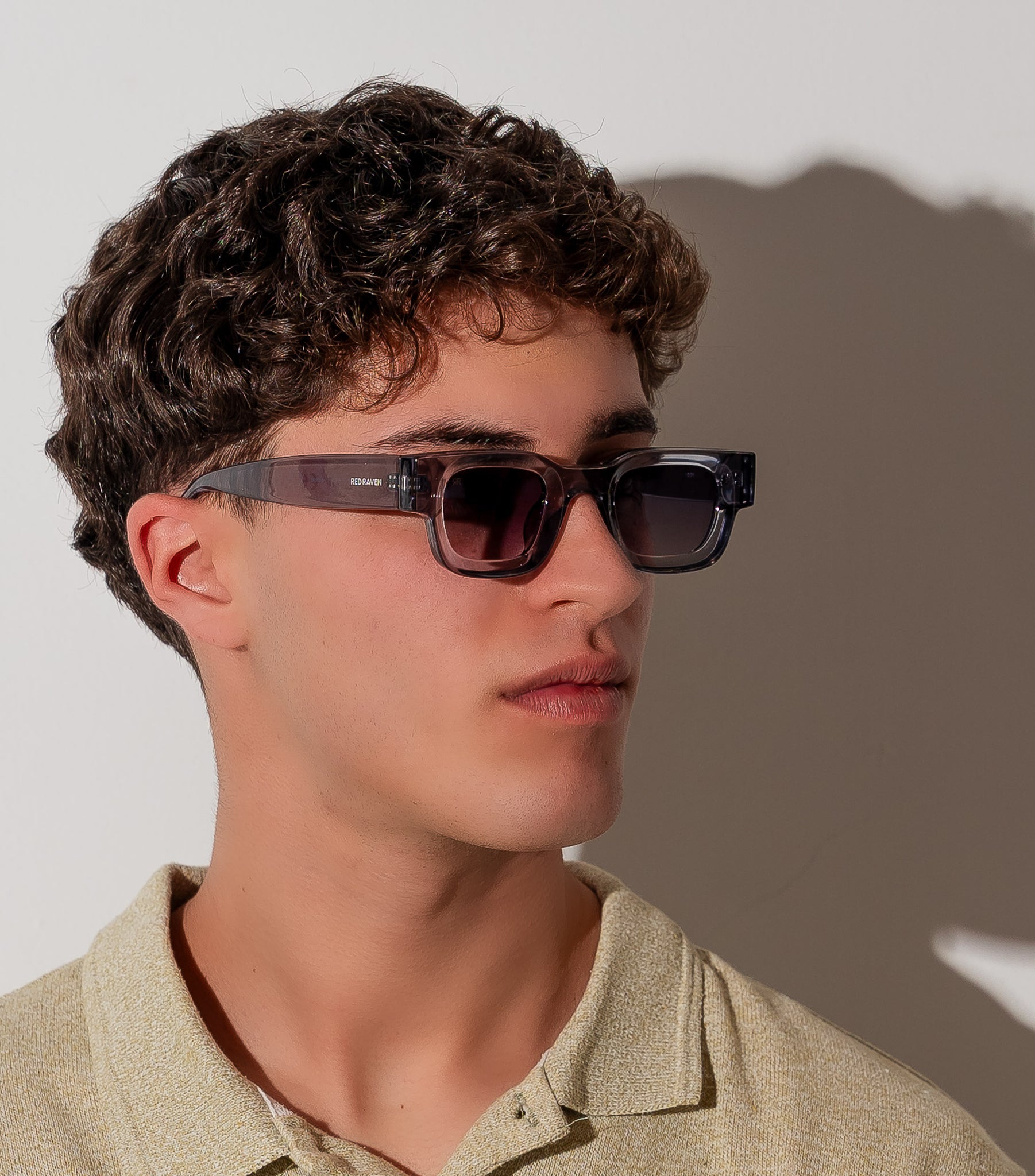 Men's Sunglasses Red Raven White