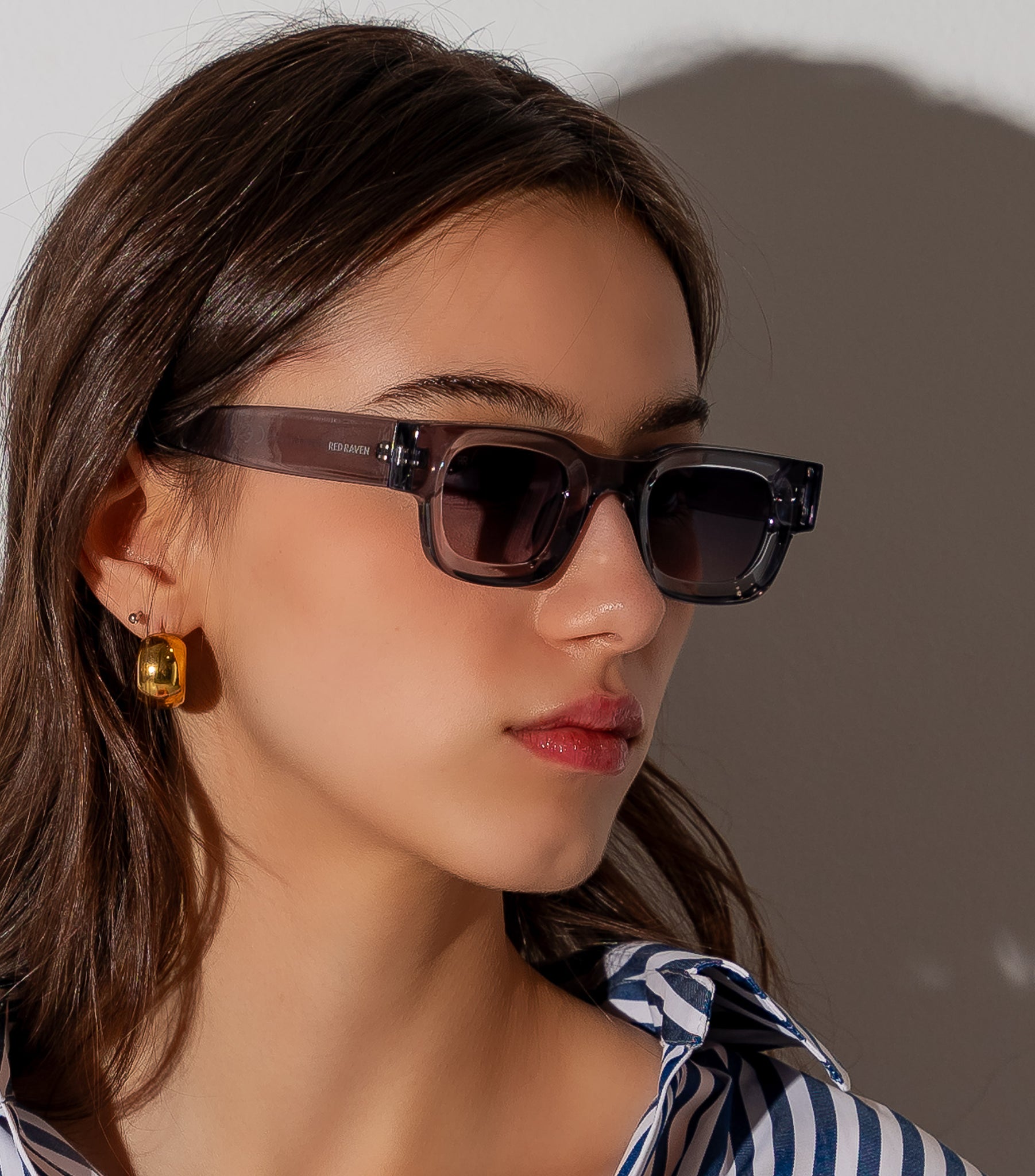 Men's Sunglasses Red Raven White