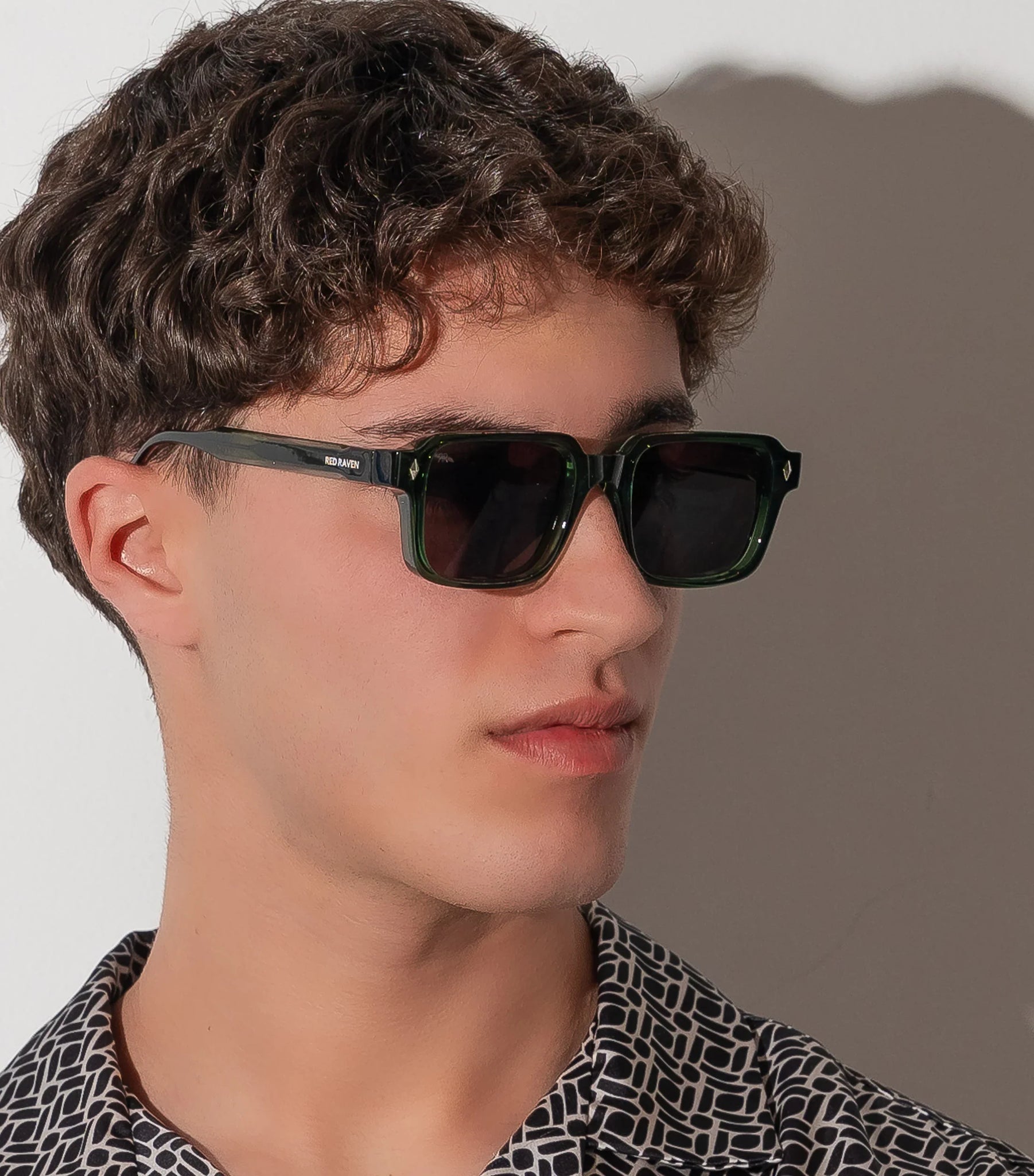 Men's Sunglasses Red Raven Green