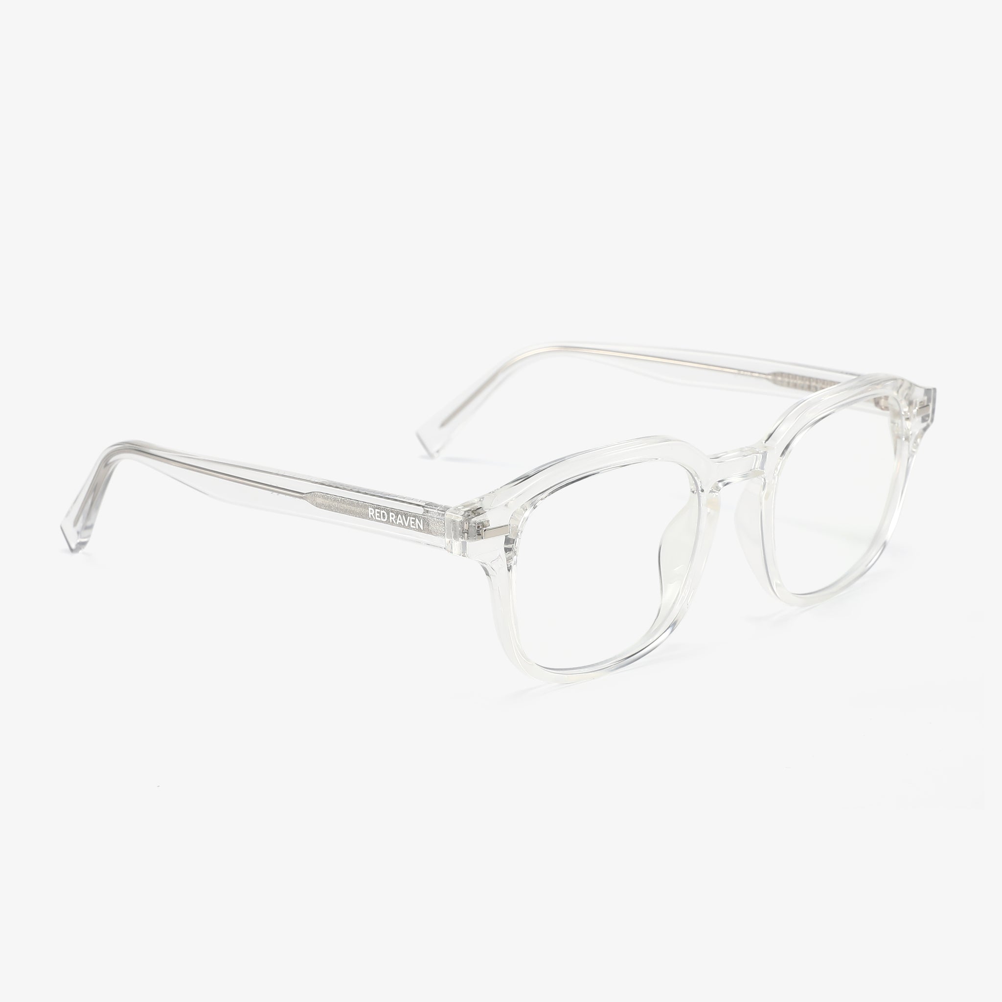 Men's Eyeglasses Red Raven White