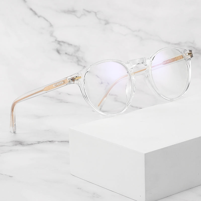 Men's Eyeglasses Red Raven White