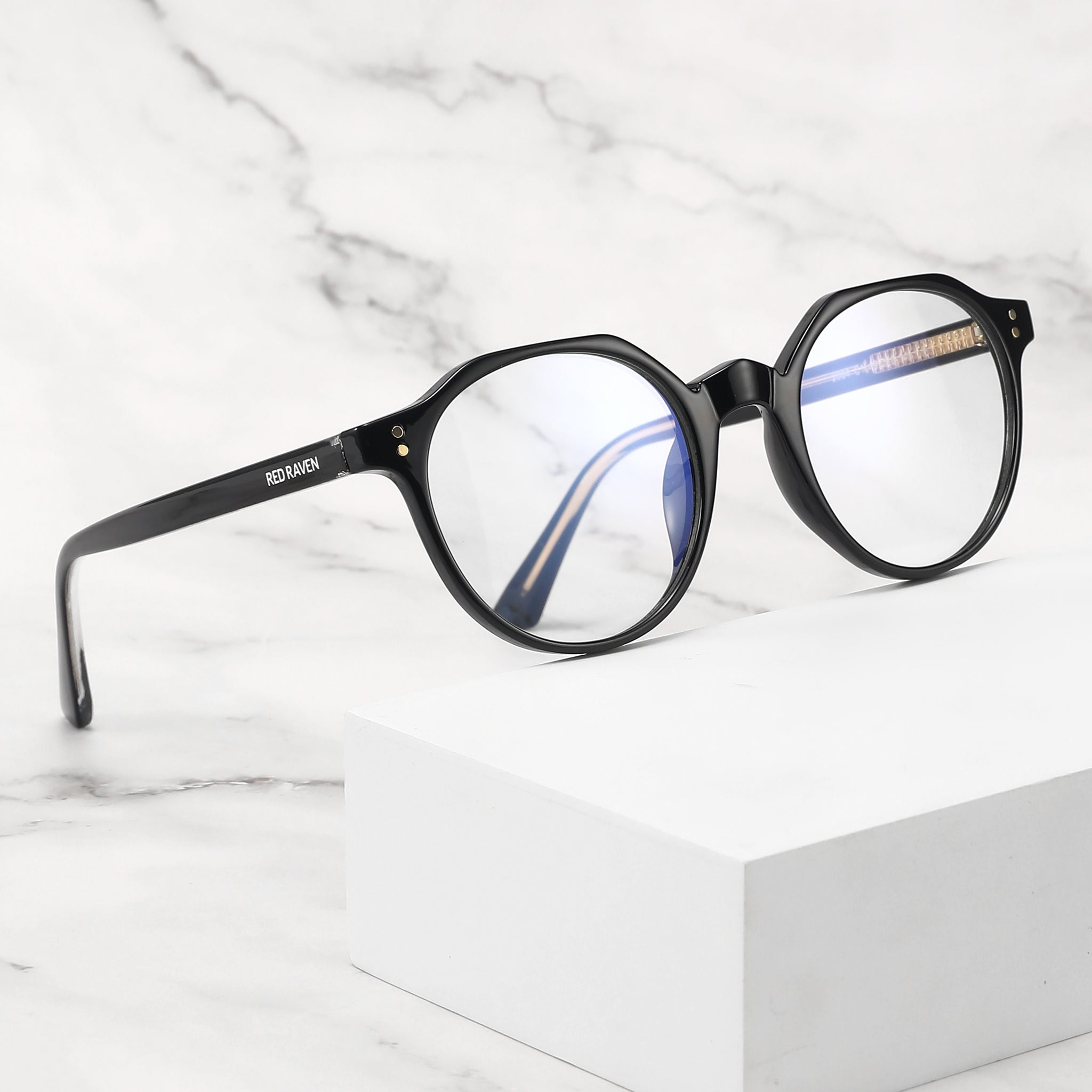 Men's Eyeglasses Red Raven Black