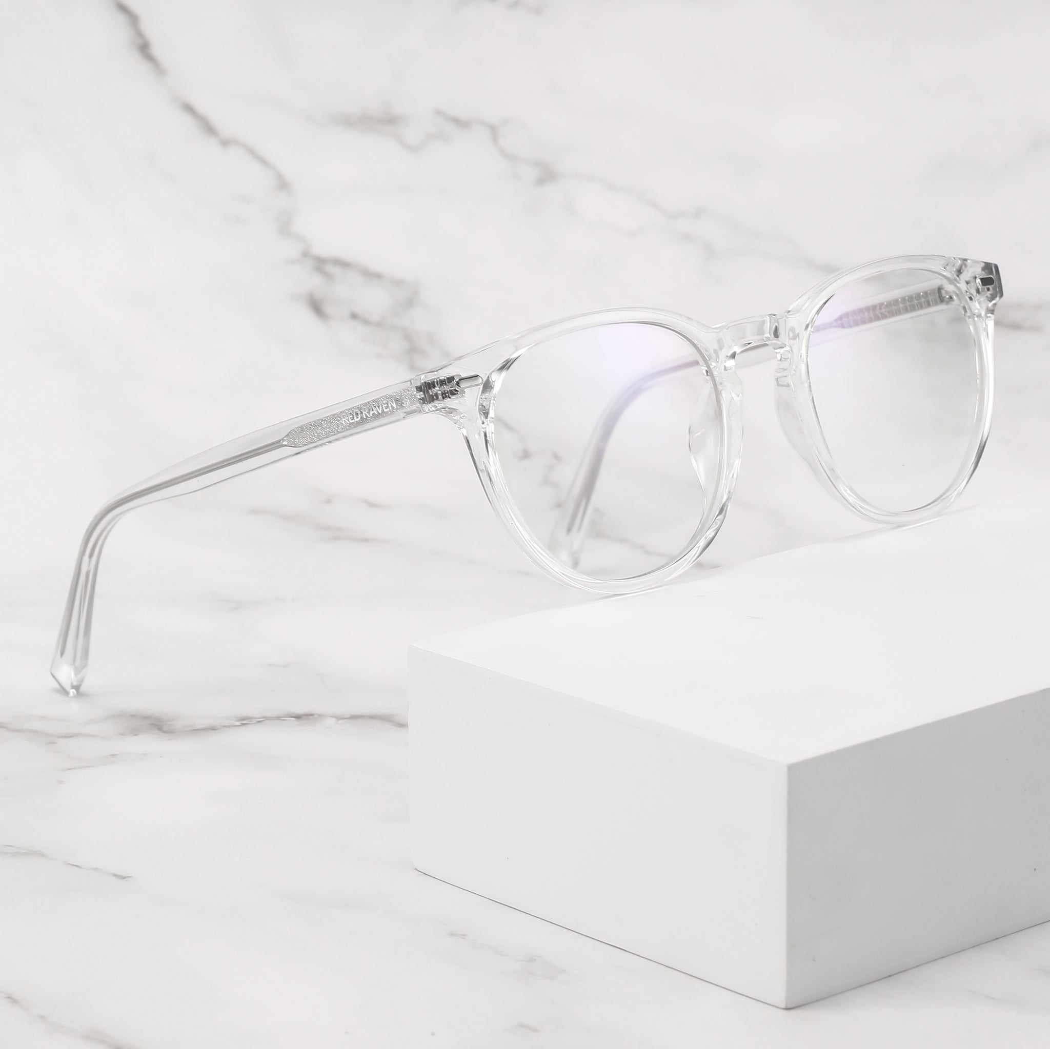 Men's Eyeglasses Red Raven White