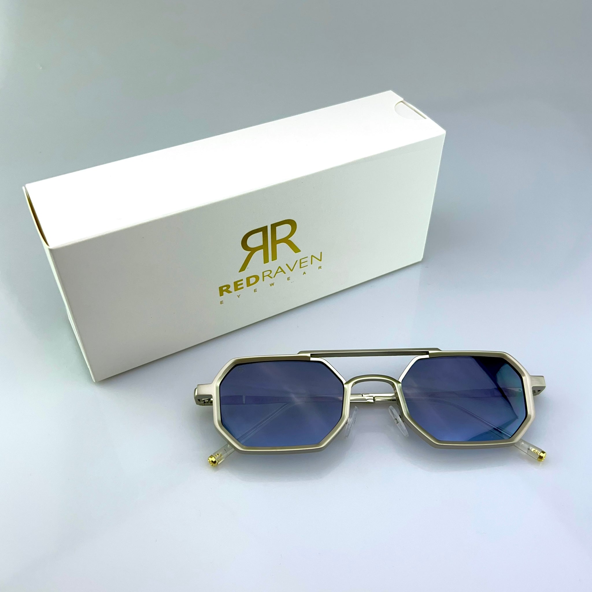 Men's Sunglasses Red Raven Silver