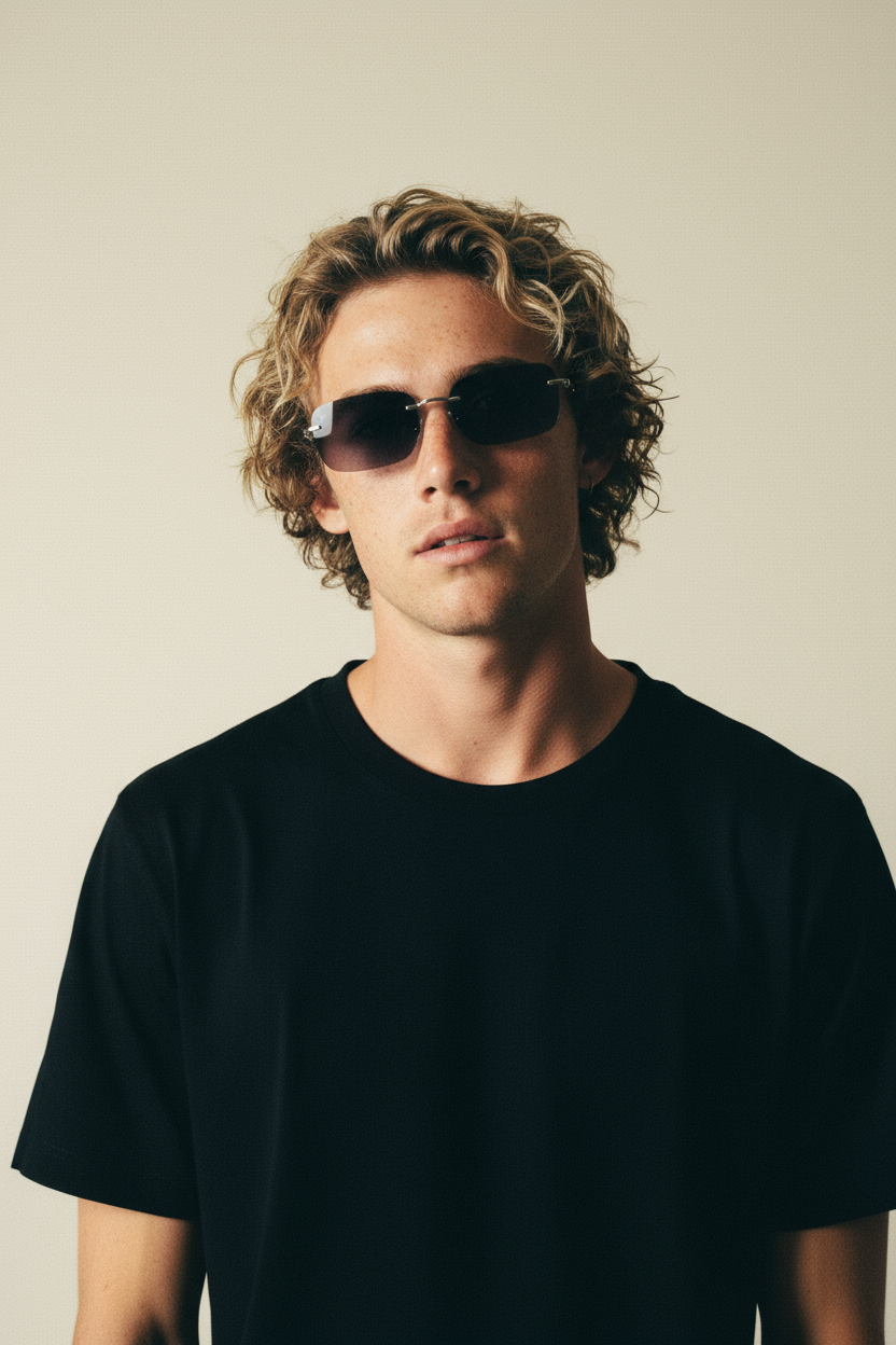 Men's Sunglasses Red Raven Silver