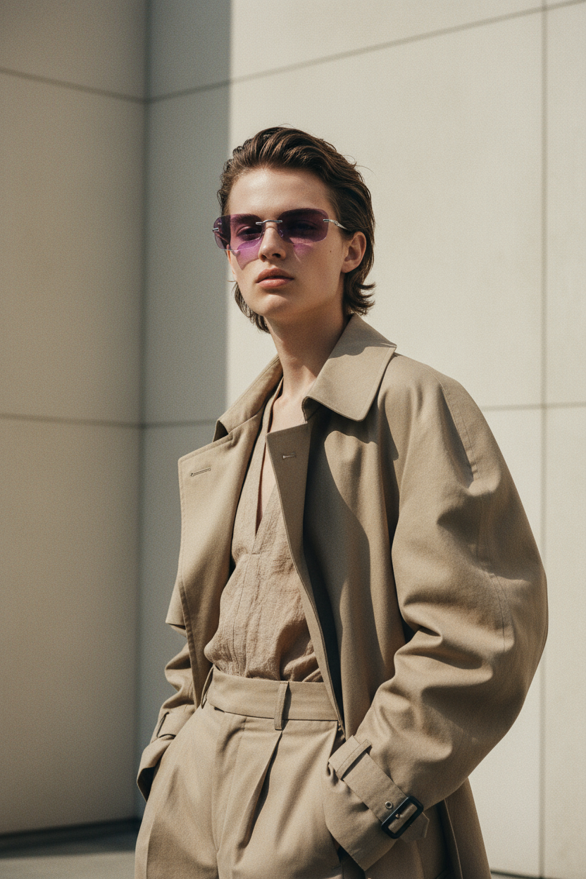 Men's Sunglasses Red Raven Silver