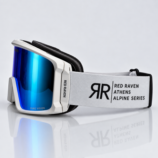 SNOW MASK #ALPINE SERIES WHITE LIGHT BLUE