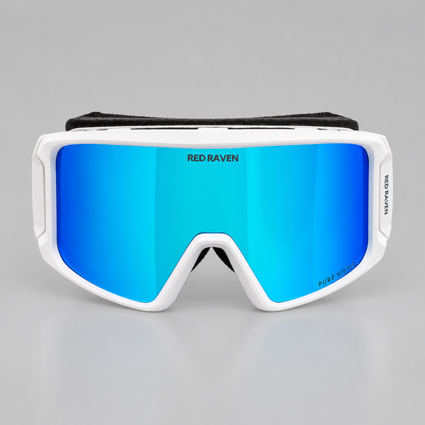 SNOW MASK #ALPINE SERIES WHITE LIGHT BLUE