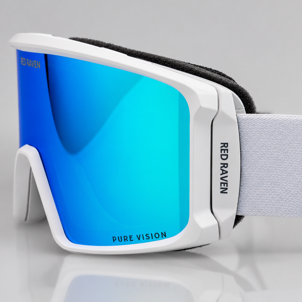 SNOW MASK #ALPINE SERIES WHITE LIGHT BLUE