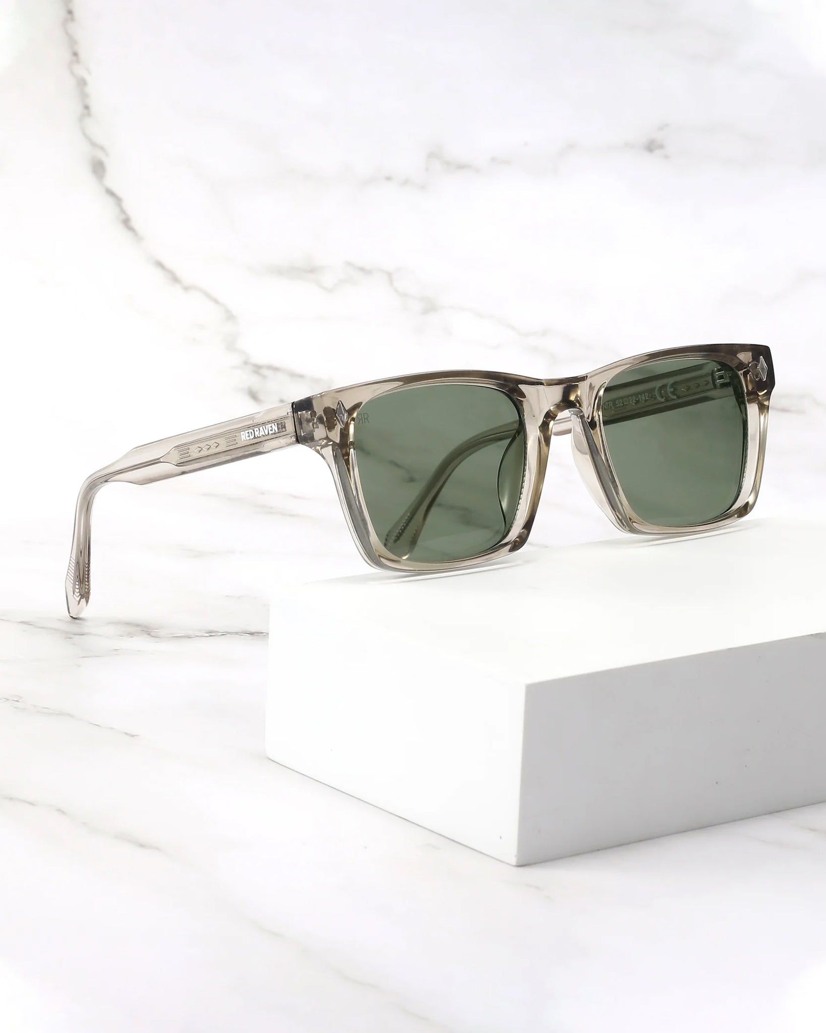 Men's Sunglasses Red Raven White