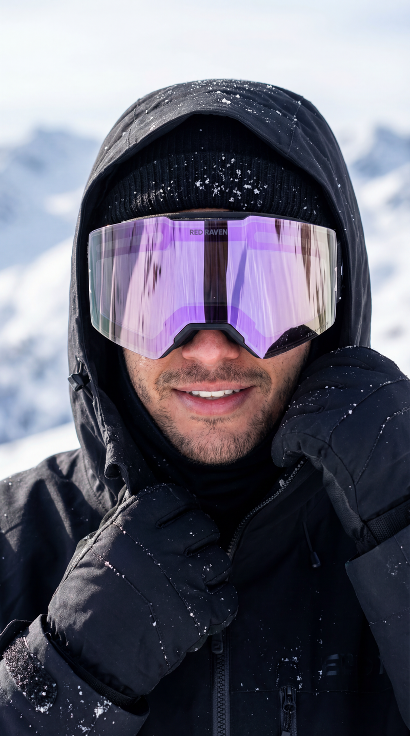 SNOW MASK #B BLACK PURPLE - PHOTOCHROMIC 