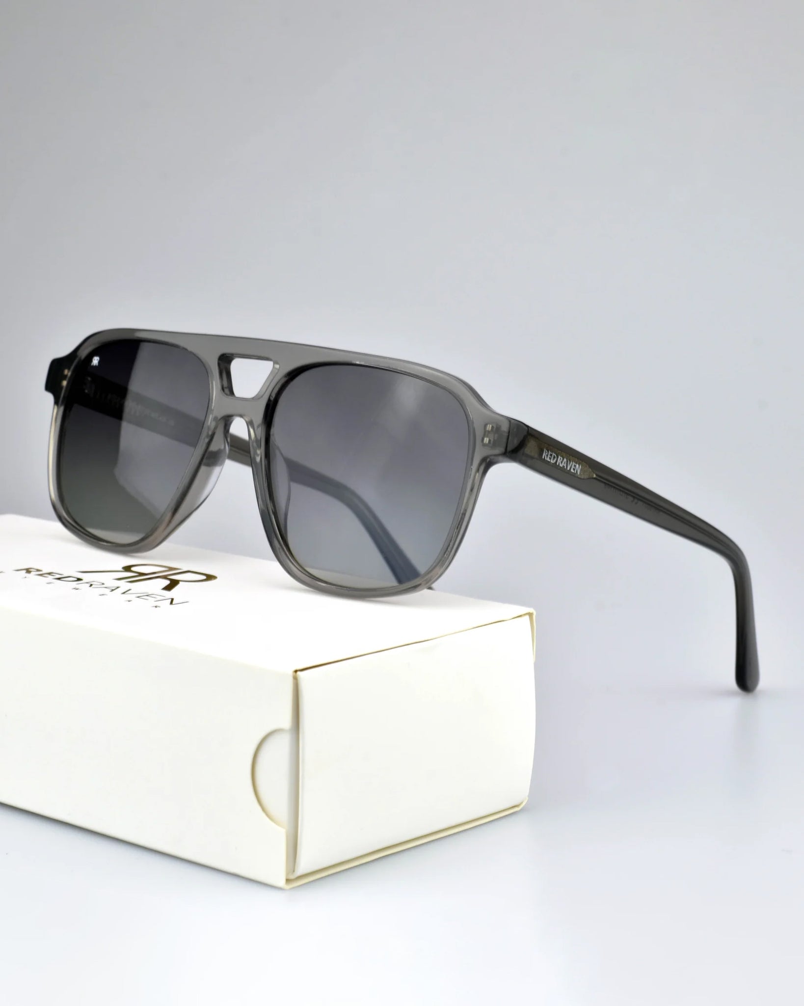 Men's Sunglasses Red Raven White