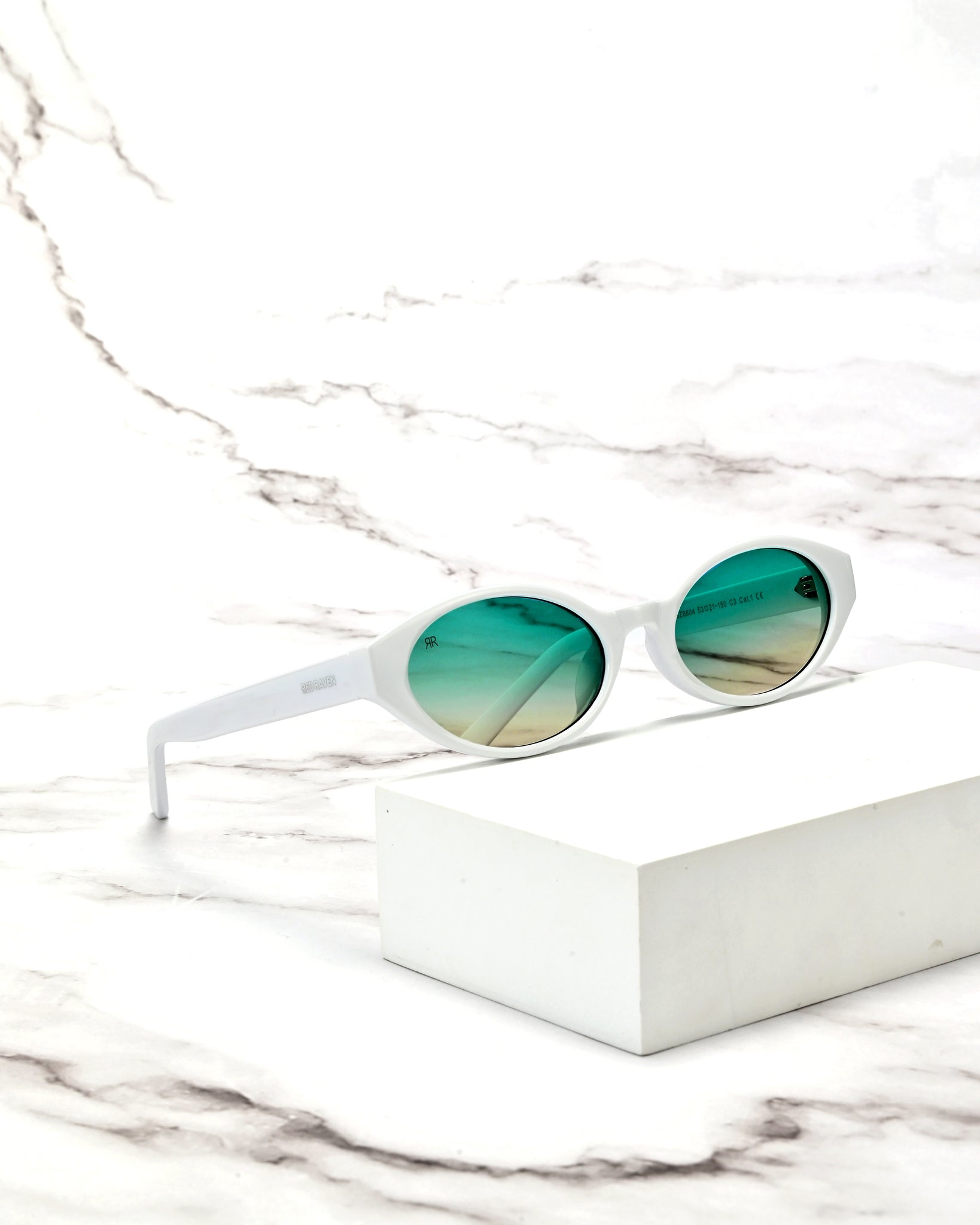 Men's Sunglasses Red Raven White