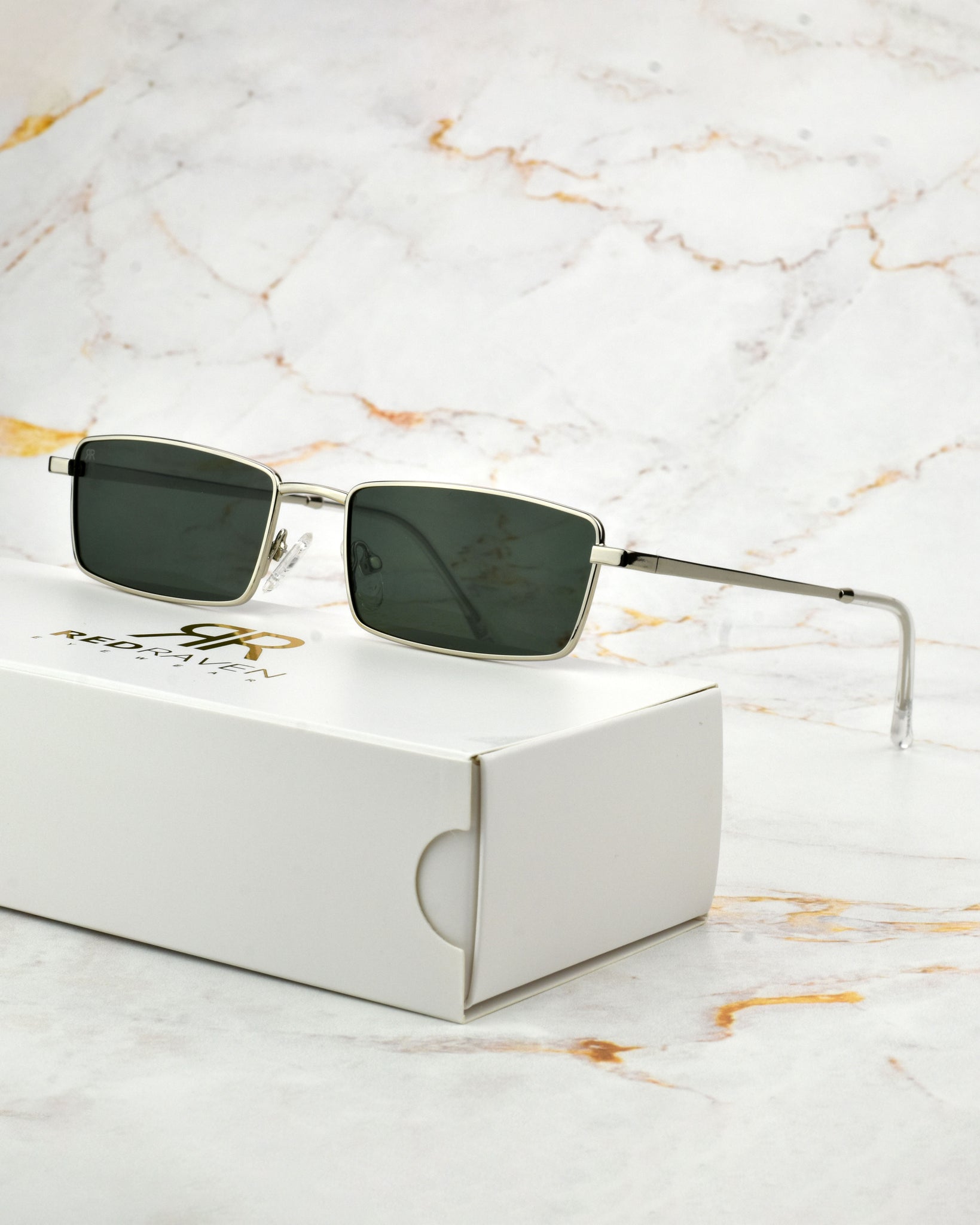 Men's Sunglasses Red Raven Silver