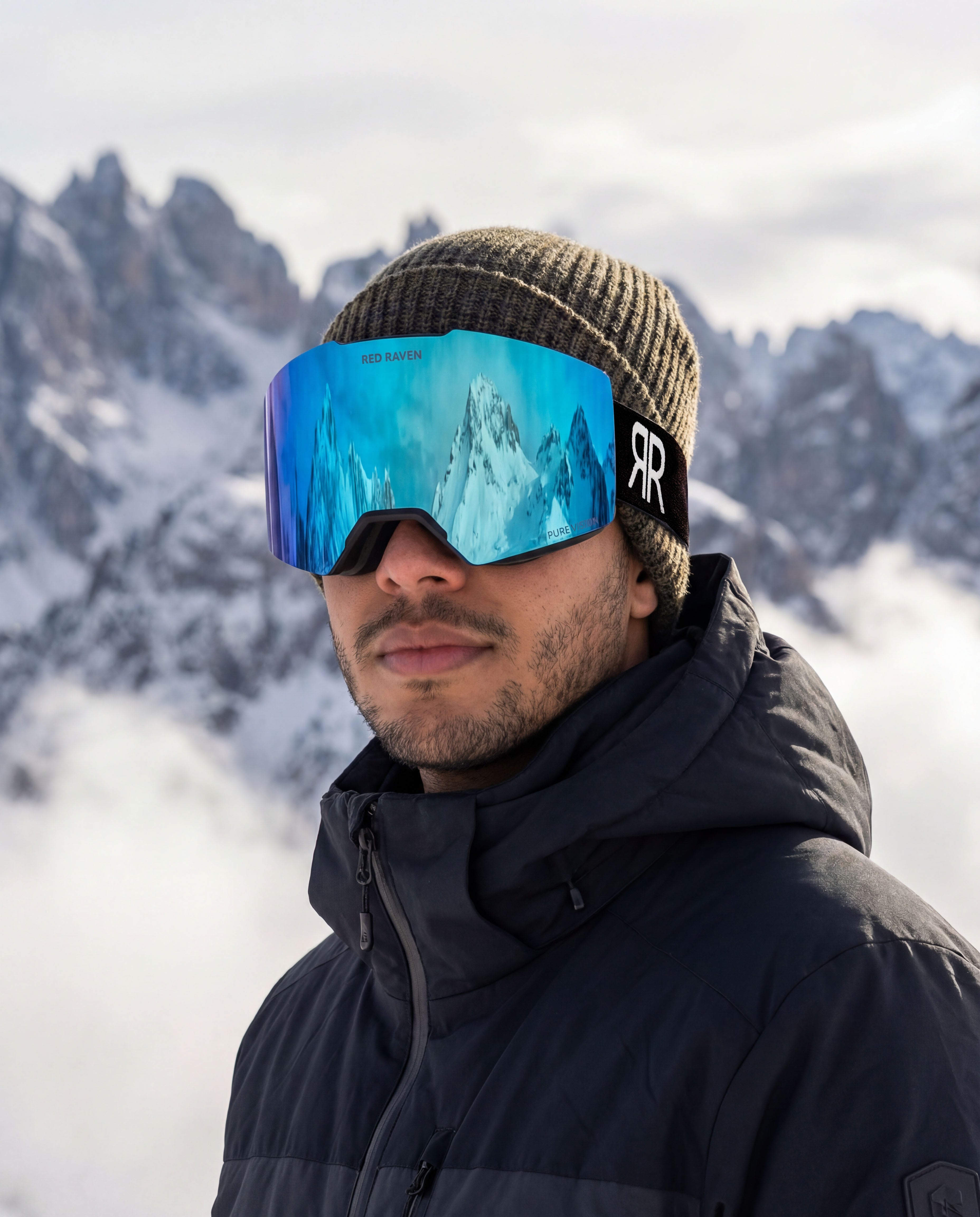 SNOW MASK #B BLACK LIGHT BLUE 