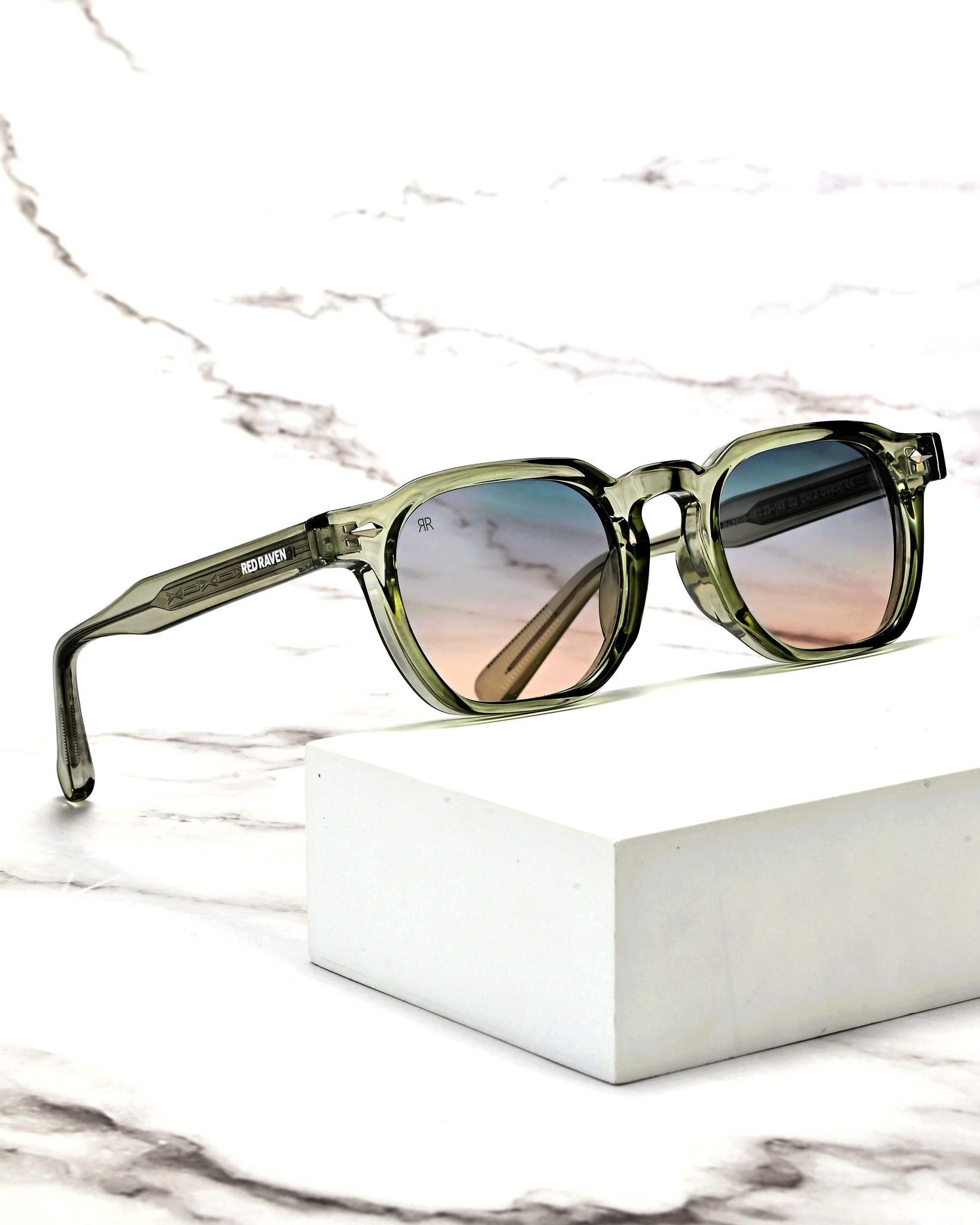 Men's Sunglasses Red Raven Green