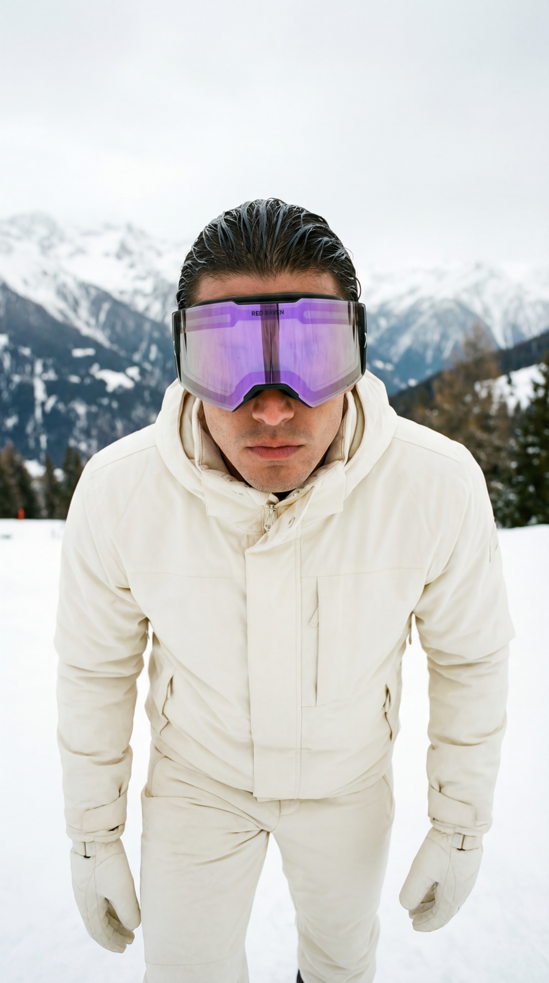 SNOW MASK #B BLACK PURPLE - PHOTOCHROMIC 