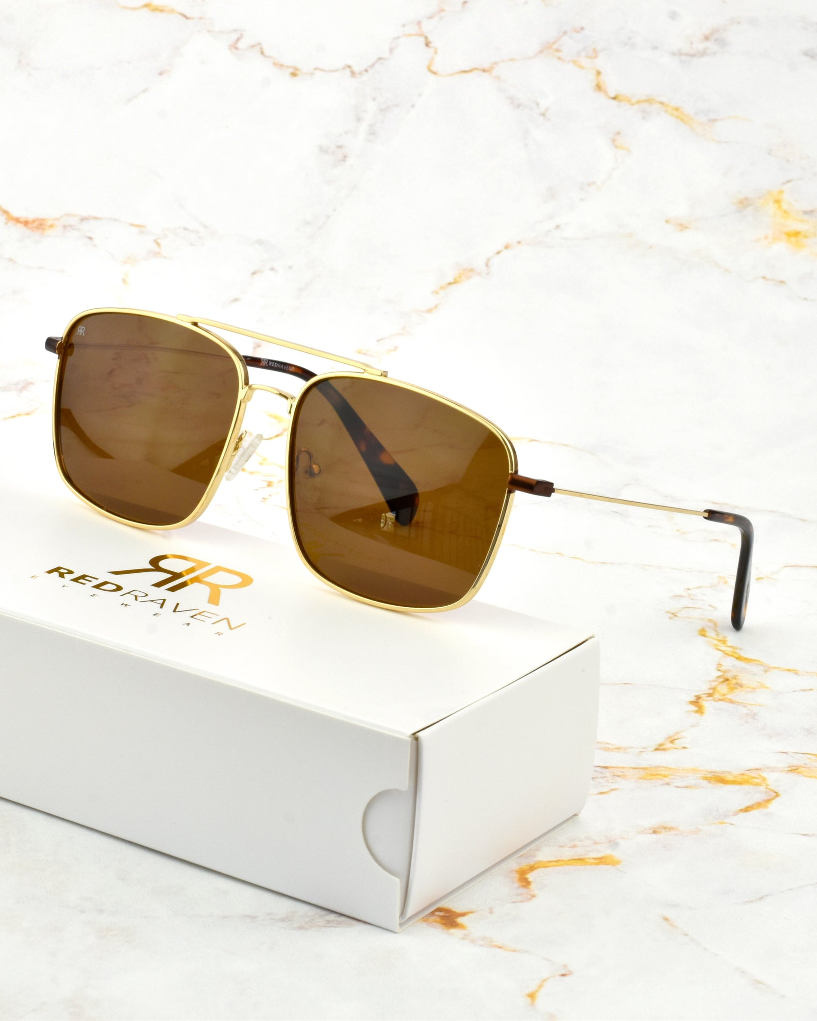 Men's Sunglasses Red Raven Brown