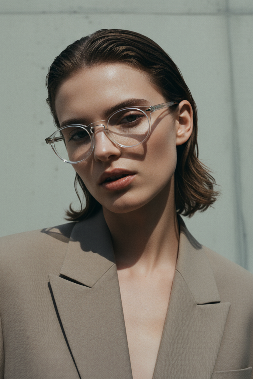 Men's Eyeglasses Red Raven White