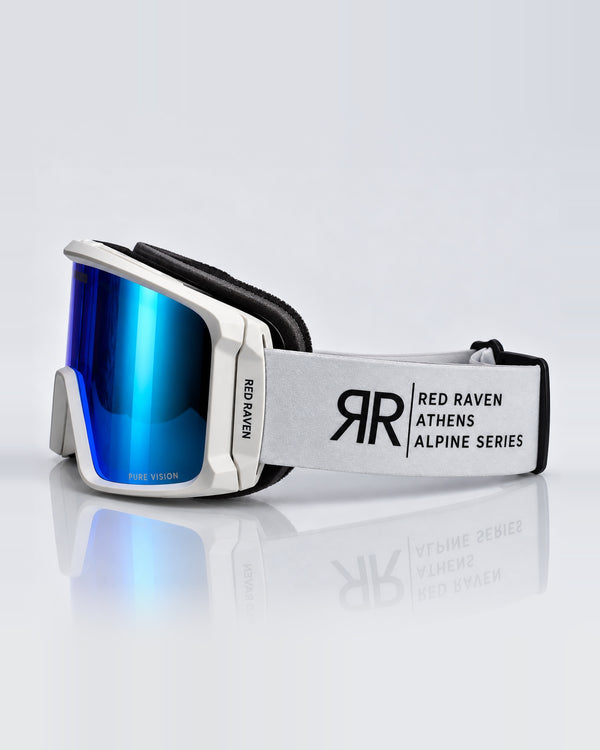SNOW MASK #ALPINE SERIES WHITE LIGHT BLUE