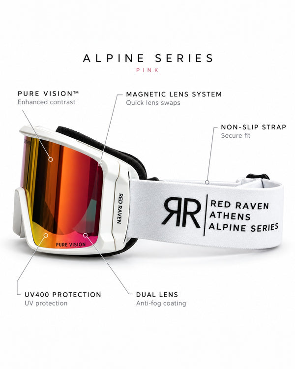 SNOW MASK #ALPINE SERIES WHITE PINK